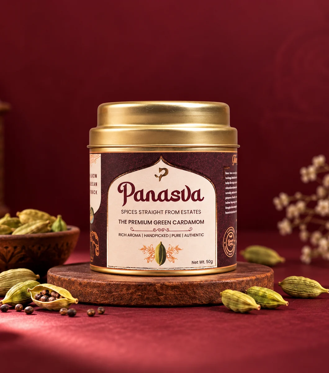Panasva green cardamom 50 g tin
